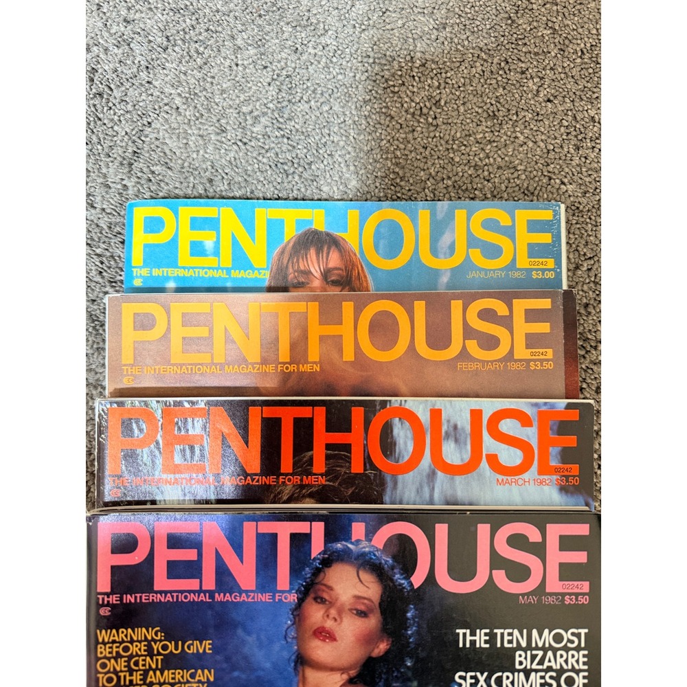 Vintage Penthouse Magazine 1982 Lot January Jake LaMotta Interview Adult 80s CC
